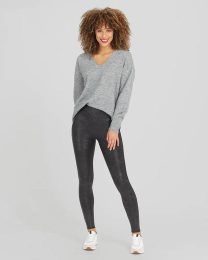 Spanx- Faux Leather Matte Snake Leggings