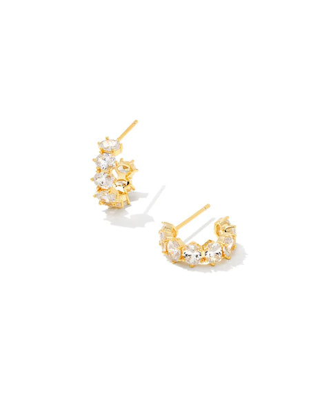 Kendra Scott - Cailin Gold Crystal Huggie Earrings