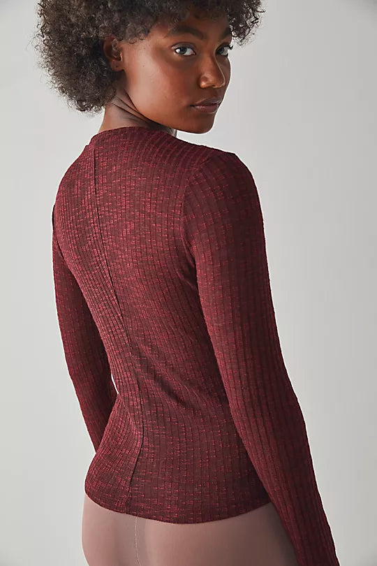 Free People- Aura Layering Top- WINE