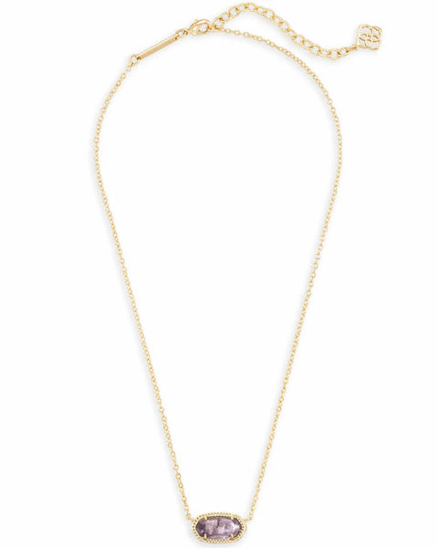 Kendra Scott - Elisa Gold Short Pendant Necklace - Amethyst