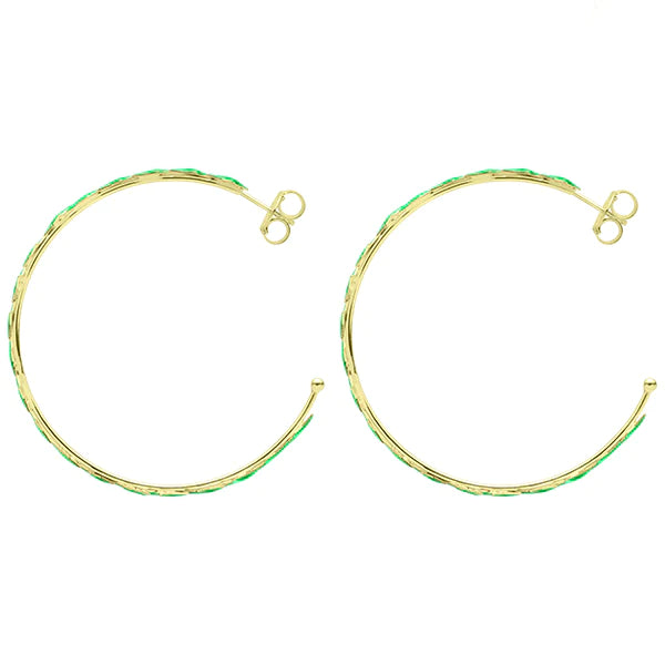 Sheila Fajl -Small Corona Star Hoops - GREEN RESIN