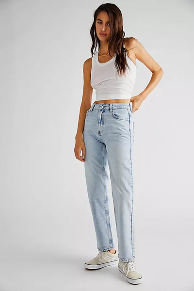 Free People - Pacifica Straight-Leg Jeans - BLEACH ACID WASH