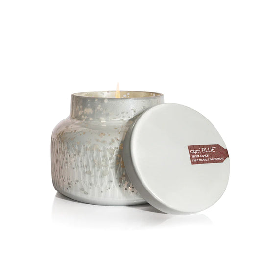 Capri Blue - White Mercury Etched, Tinsel & Spice, 19oz.