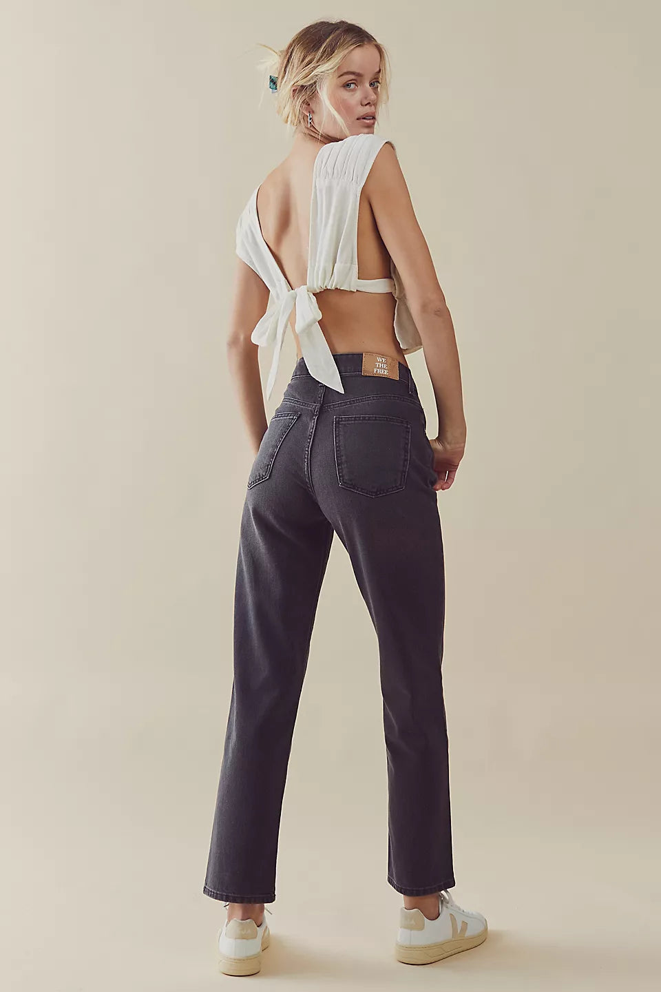 Free People - Pacifica Straight-Leg Jeans - WORN BLACK