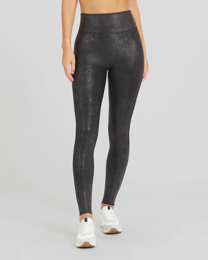 Spanx- Faux Leather Matte Snake Leggings