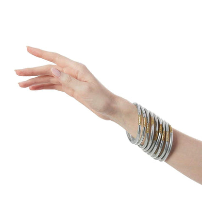 BuDhaGirl - SILVER - All Weather Bangles® (AWB®) - Set of 9
