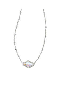 Kendra Scott- Abbie Pendant Necklace - RHODIUM IRIDESCENT ABALONE