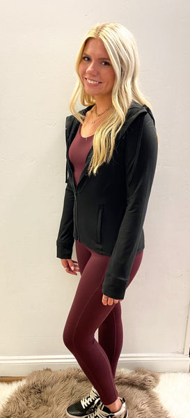 Luxe Leggings with Pockets - Burgundy