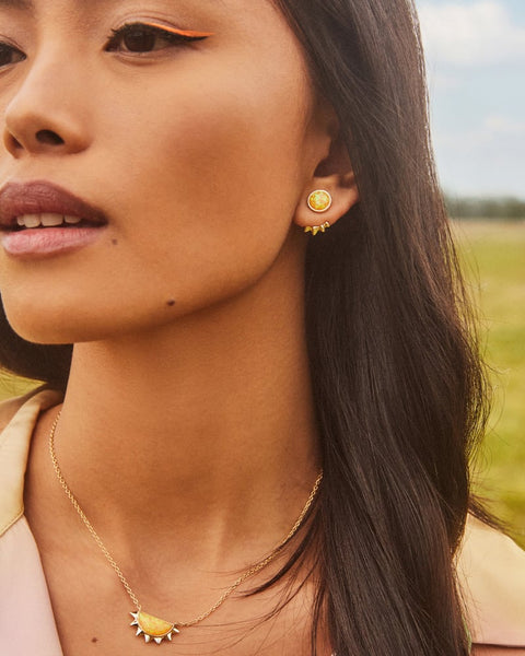 Kendra Scott- Sienna Gold Ear Jacket Earrings- CITRUS KYOCERA OPAL