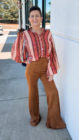 Timeless Suede Flare Pants