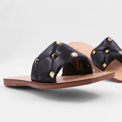 Traveler Studded Sandal - BLACK