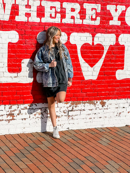 Acid Wash Oversized Denim Jacket
