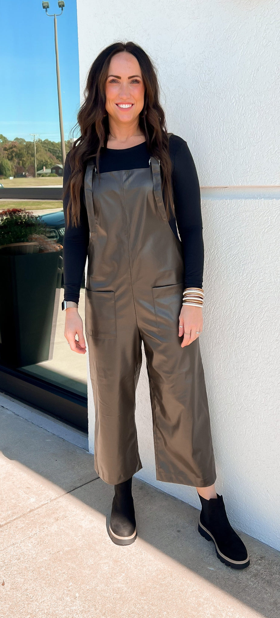 Trendy Edgy Leather Jumpsuit