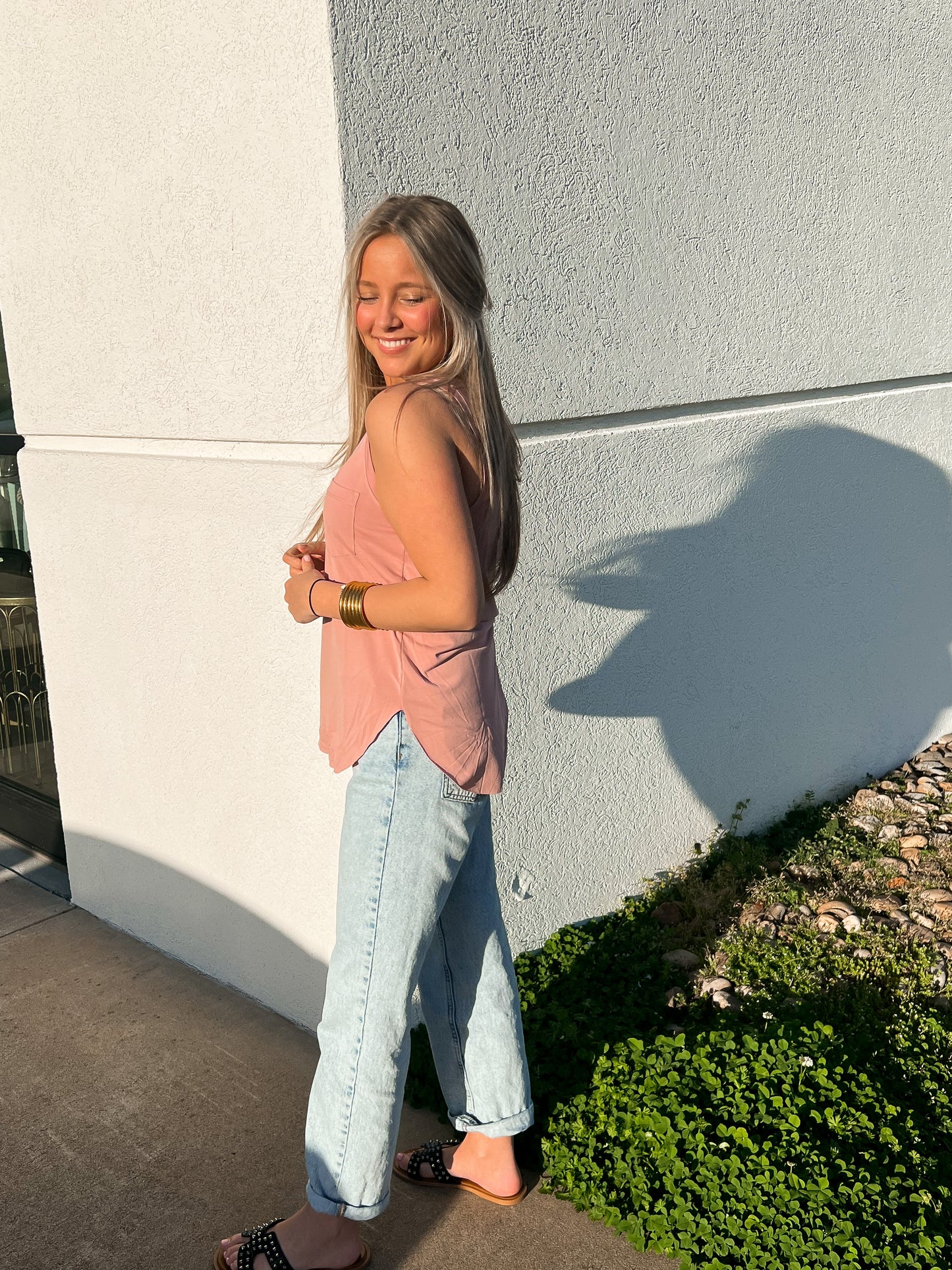 Another Love - Esther Pocket Tank - ROSE QUARTZ