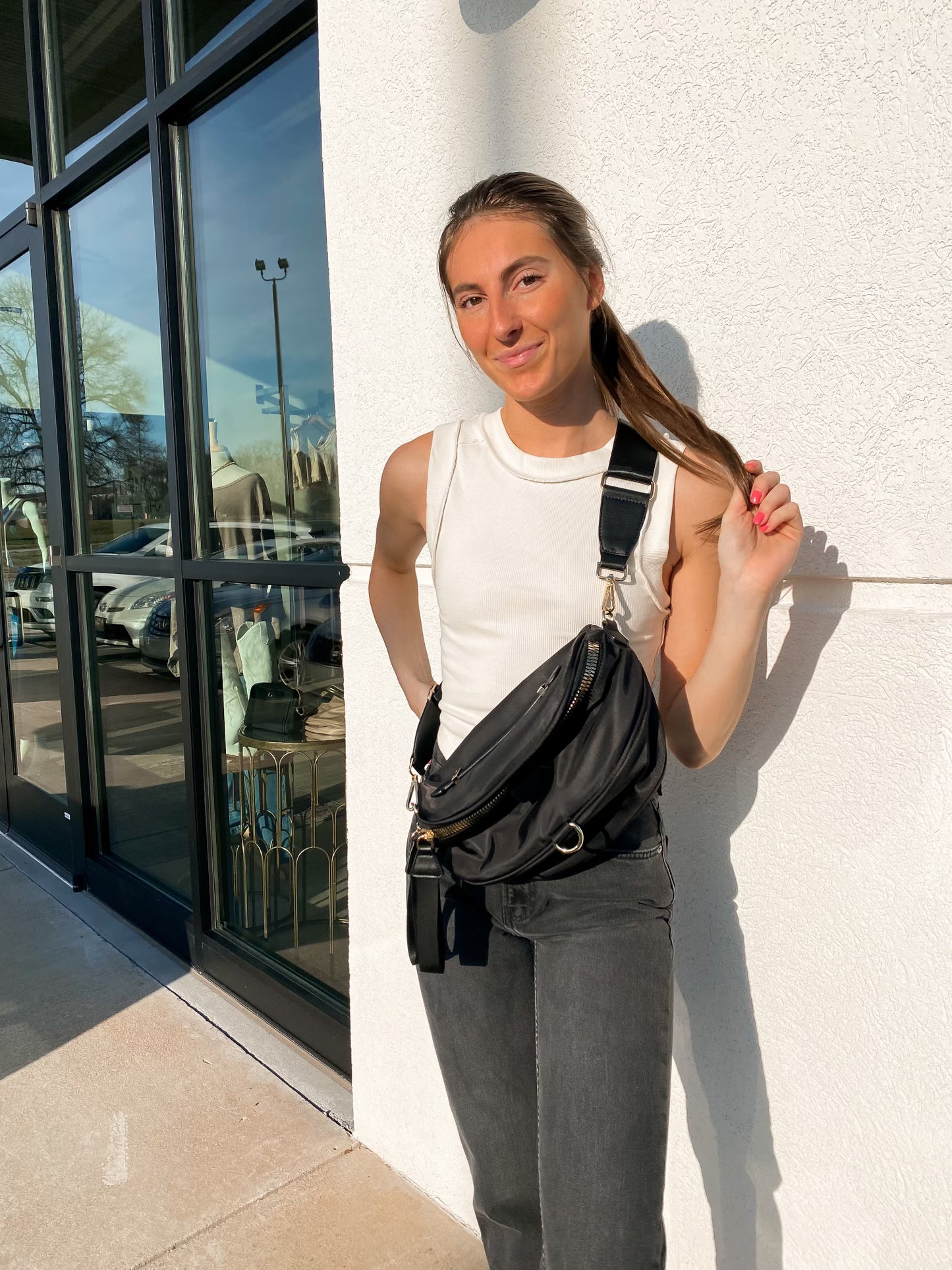 Carter Nylon Bum Bag - BLACK