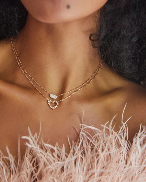 Kendra Scott - Grayson Gold Pendant Necklace - WHITE CRYSTAL