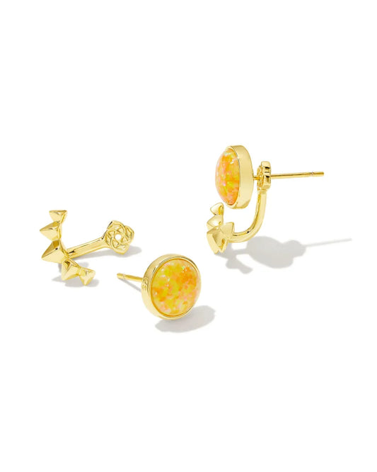 Kendra Scott- Sienna Gold Ear Jacket Earrings- CITRUS KYOCERA OPAL